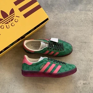 ZAPATOS MUJER ADIDAS X GUCCI GAZELLE MONOGRAMA VERDE TALLA US 6.5 UK 5 EU 38 - Imagen 1 de 17