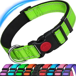 Dog Collar Reflective Dog Collar Padded Breathable Soft Neoprene Nylon Pet Co... - Bild 1 von 7