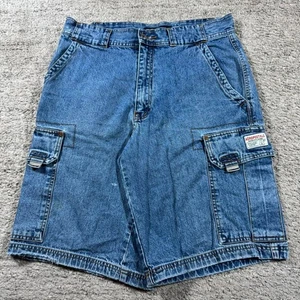Vintage Y2K 2000’s Skater Aeropostale Carpenter Cargo Blue Denim Jean Shorts - Picture 1 of 7
