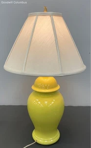 Yellow Lamp With Small Golden Pineapple On Top And 3 Settings - Picture 1 of 5