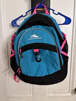 Mochila High Sierra rosa neón y negro correas ajustables Foto 1 de 4