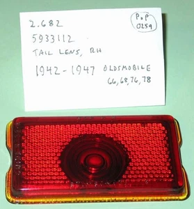 1942-1947 Oldsmobile Series 60 70 NOS RH tail light lens 5933112 - Picture 1 of 1