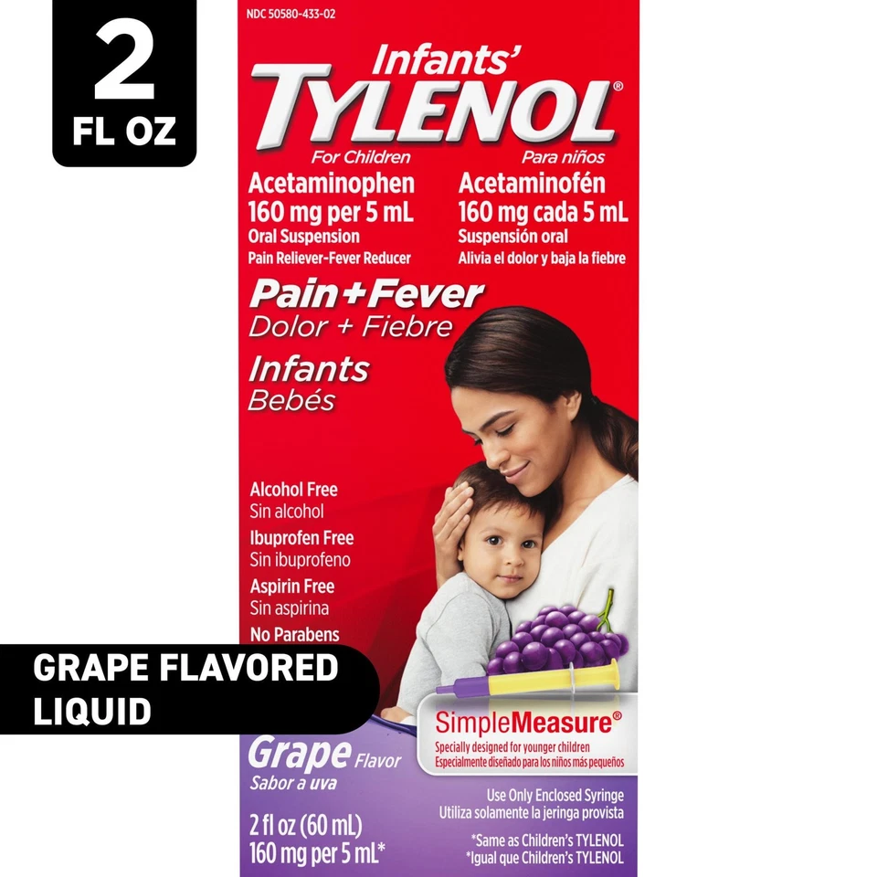 Infants' TYLENOL Pain Fever Grape Flavor 2 FL Oz