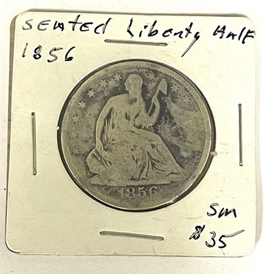 1856 Seated Liberty 90% Silver Half Dollar Coin - Image 1 of 2