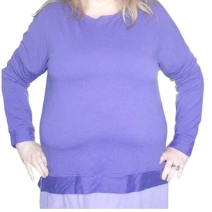 Tasc Size XL Riverwalk French Terry Casual Sweatshirt Purple Org Cotton Bamboo - Picture 1 of 9