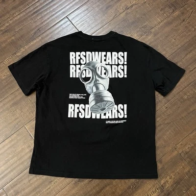 Aelfric Eden Gas Mask T-Shirt Mens Large Black Double Sided RARE - Image 1 of 4