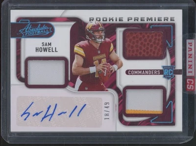 2022 Absolute Rookie Premiere Spectrum #205 Sam Howell /49 RC Rookie Jersey Auto - Image 1 of 2