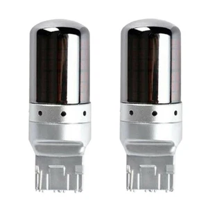 2Pcs Chrome 7440 T20 144SMD Amber Canbus Error  LED Lamp Bulb Turn  Light X1Y7 - Foto 1 di 8