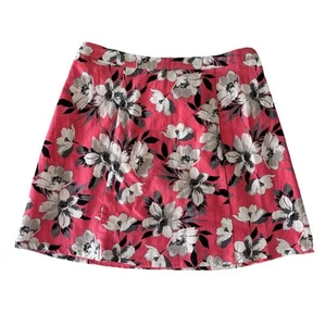 Hollister Pink Skirt White Floral Print Short A Line Skirt Size Small BNWT - Picture 1 of 8