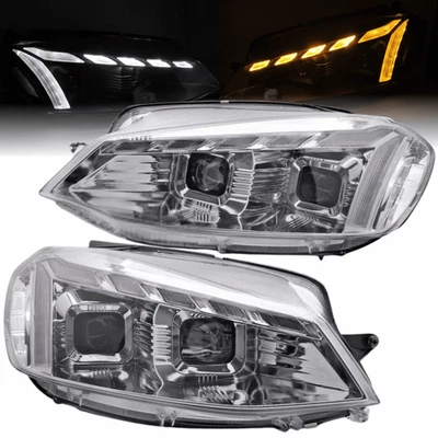 Kit fari a led cromati per Vw Golf 7.5 VII 2017-2019 Hatchback & Variant - Immagine 1 di 4