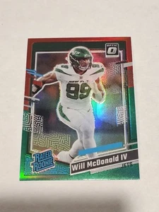 2023 Donruss WILL MCDONALD IV Optic Rated Rookie Preview Holiday Red/Green Prizm - Picture 1 of 2