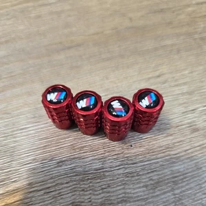 Red BMW "M" Valve Stem Covers 4 Pack New - Picture 1 of 1