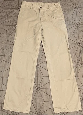 Брюки Izod для мальчиков школьная форма 16R желтовато-коричневые плоские спереди регулируемые прямые штанины хаки - Изображение 1 из 4