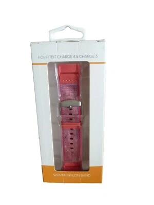 WithIt - Woven Nylon Band Replacement For Fitbit Charge 4 & Charge 3 (Pink) NEW - Image 1 of 3