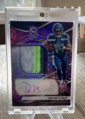 2019 DK METCALF /35 RPA ROOKIE PATCH AUTO PANINI SPECTRA RC - Image 1 of 2