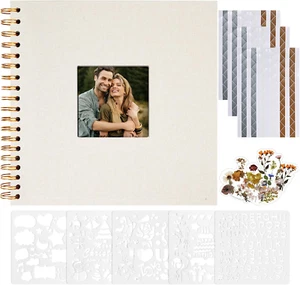 8X8 Inch Scrapbook DIY Small Hardcover Kraft White Pages Scrapbook Photo Album L - Picture 1 of 7