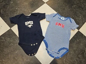 Set of SMU Mustang Infant Short Sleeve One Piece Rompers - Picture 1 of 1