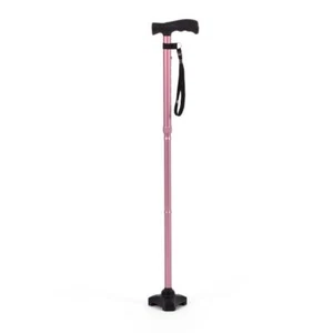 HurryCane 2 Height Adjustable Pivoting Tri-Foot Walking Stick-Pastel Pink - Picture 1 of 2