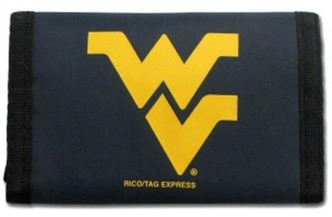West Virginia Mountaineers Nylon Tri-Fold Wallet [NEW] Vinyl Trifold Billfold ID Cover