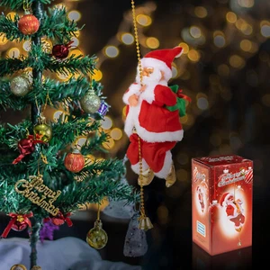 Climbing Rope Santa Claus Christmas Electric Santa Claus Decoration Xmas Decor - Picture 1 of 12