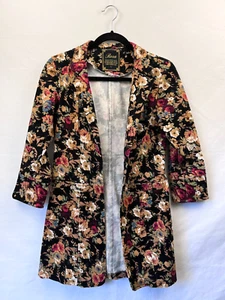 Rosa Floral - Size L - Velvet 3/4 Sleeve Blazer - Like New - Picture 1 of 4