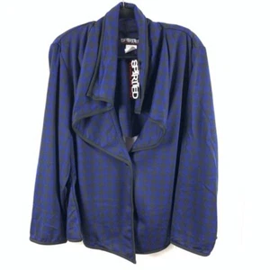 Blazer Spirited By Randolph Duke para mujer azul pata de gallo elástico Plus 1X nuevo - Imagen 1 de 7