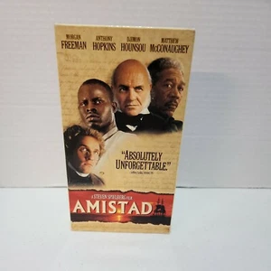 Amistad VHS VCR Video Tape Movie Morgan Freeman, Djimon Hounsou Used - Foto 1 di 3