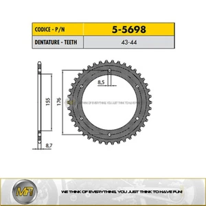 TRIUMPH SPRINT GT ABS 1050 2010 2011 2012 2013 COURONNE ERGAL 530 44 DENTS - Imagen 1 de 1