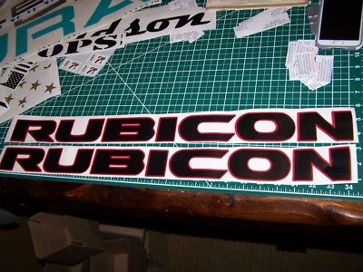 JEEP WRANGLER RUBICON HOOD  VINYL DECAL SET 2 COLORS JK JKU JL JLU TJ - Image 1 of 4