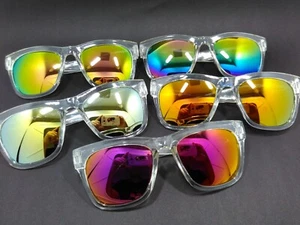 Retro Square Transparent Sunglasses Glasses UV Clear Frame Mirror Lens Classic - Picture 1 of 19
