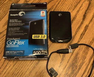 Seagate USB 3.0 External Hard Drive FreeAgent GoFlex 500GB 9ZF2A2-500 Black - Photo 1/7