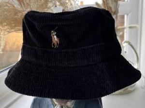 Ralph Lauren Mens Black Corduroy Bucket Hat Size L/XL Bnwt - Picture 1 of 14