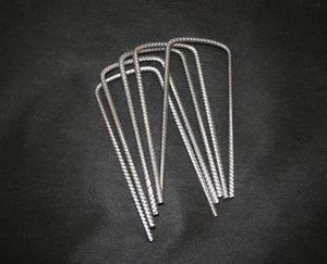 Metal Pegs U Pins Grass Protection Mesh Mat Fixings 180mm x 80mm x 180mm - Picture 1 of 1