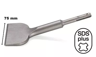 SCALPELLO ATTACCO SDS PLUS LUNGHEZZA 165 mm PUNTA PIATTA  A PALETTA CURVA 75 mm - Immagine 1 di 4