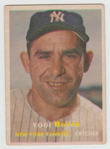 1957 Topps Baseball #2 Yogi Berra (New York Yankees):  Mid Grade