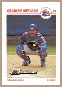 1991 Line Drive AAA #563 Orlando Mercado Tidewater Tides - Picture 1 of 2