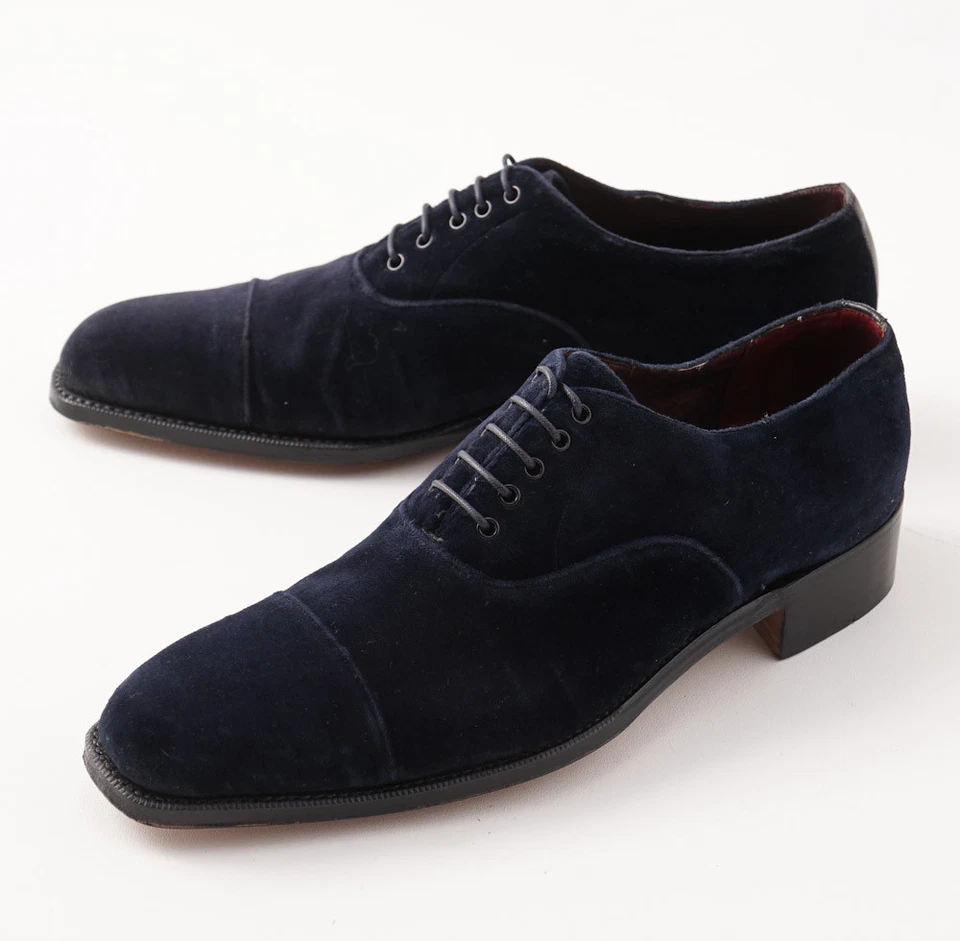 NUEVO EN CAJA $3600 SILVANO LATTANZI Azul Marino Terciopelo Puntera Balmoral EE. UU. 8 (It 7) Zapatos Foto 1 de 4