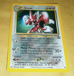 TARJETA PROMOCIONAL POKEMON BLACK STAR DE COLECCIÓN - #33 SCIZOR (WOTC) CASI NUEVA - Imagen 1 de 1
