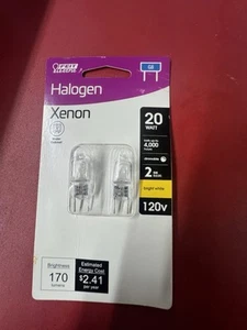 Feit 2 Pack 20 Watt Bright White T4 G8 Bi-Pin Base Dimmable Xenon Light Bulb - Picture 1 of 3