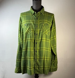 Simms Mens XXL Plaid Button Down Long Sleeve Fishing Shirt Green - Picture 1 of 9