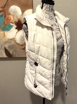 Винтажный зеленый чай белый пуховик жилет куртка шерпа с подкладкой искусственного меха размер маленький - Изображение 1 из 4