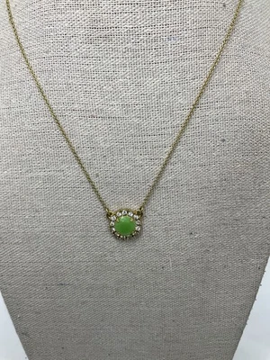 Kate Spade New York Green & Clear Rhinestone Pendant Necklace - Image 1 of 4