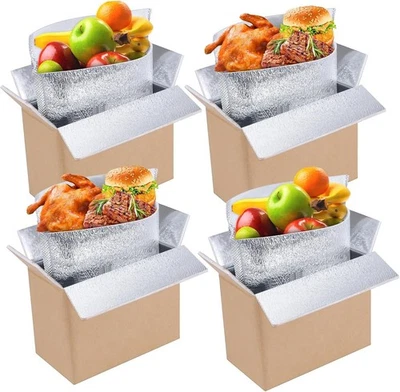 4 Pack Insulated Shipping Boxes with Aluminum Foil Liner, Styrofoam Cooler - Image 1 of 4