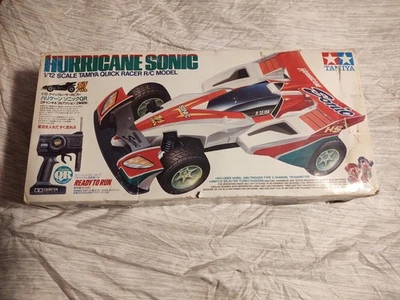 Tamiya Hurricane Sonic QR 1/12 with remote and box UNTESTED missing 40MHZcrystal - Image 1 of 4