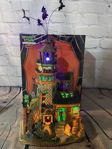 Lemax Spooky Town The Lighthouse Ruins Lights Animated Motion IOB Halloween - Picture 1 of 15