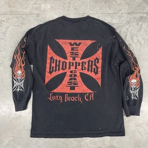 Vintage West Coast Choppers Skull Fire Flame Spectrum Longsleeve Gr. L JESSE WHO - Bild 1 von 12