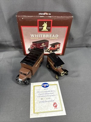 Corgi Whitbread Bedford Box Van & Ford Model T Van 1/50 Diecast Models - Image 1 of 4