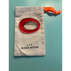 Authentic Alexis Bittar Vibrant Red Lucite Brooch - Picture 1 of 10
