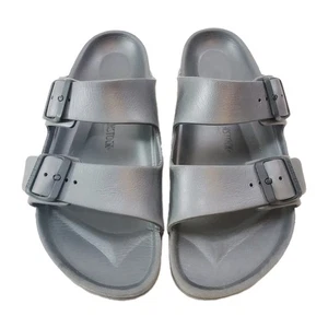 Sandalias Birkenstock Arizona EU 41 Doble Correa Goma Gris Sin Cordones Unisex 8M 10W - Imagen 1 de 9