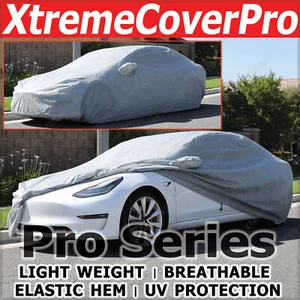 2018 2019 2020 2021 2022 TESLA MODEL 3 BREATHABLE CAR COVER W/MIRR POCKET -GREY - Bild 1 von 10